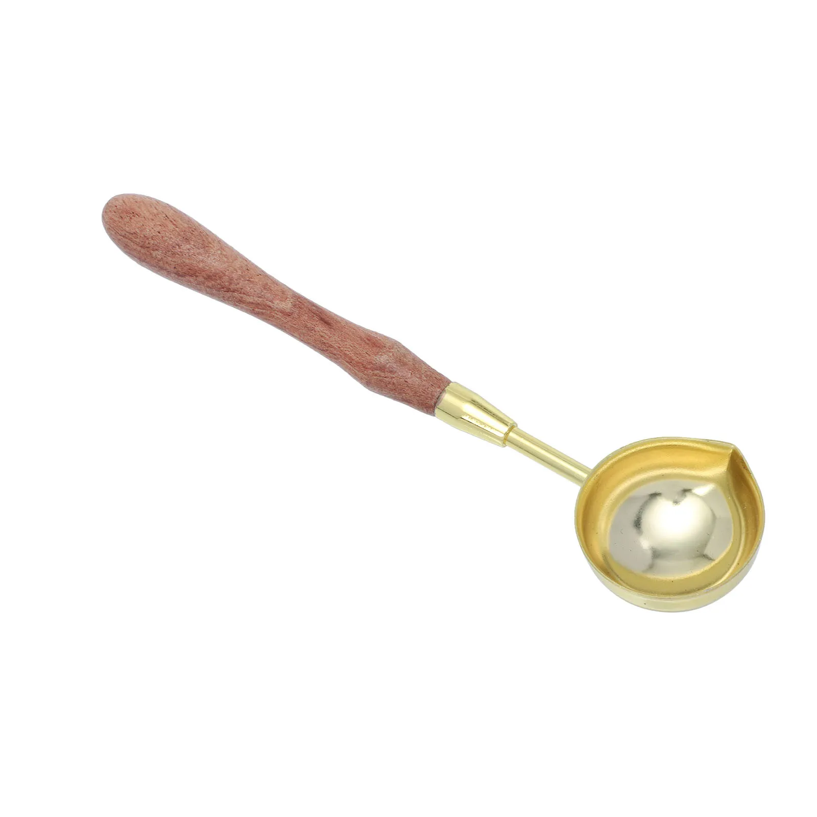 

Copper Wax Melting Spoon with Wood Handle Easy Clean Heat Resistant for Letter Card Sealing DIY Craft Wax Seal Spoon Retro Style