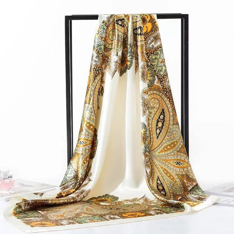 Bohemian Paisley Printed Silk Scarf Women Fashion