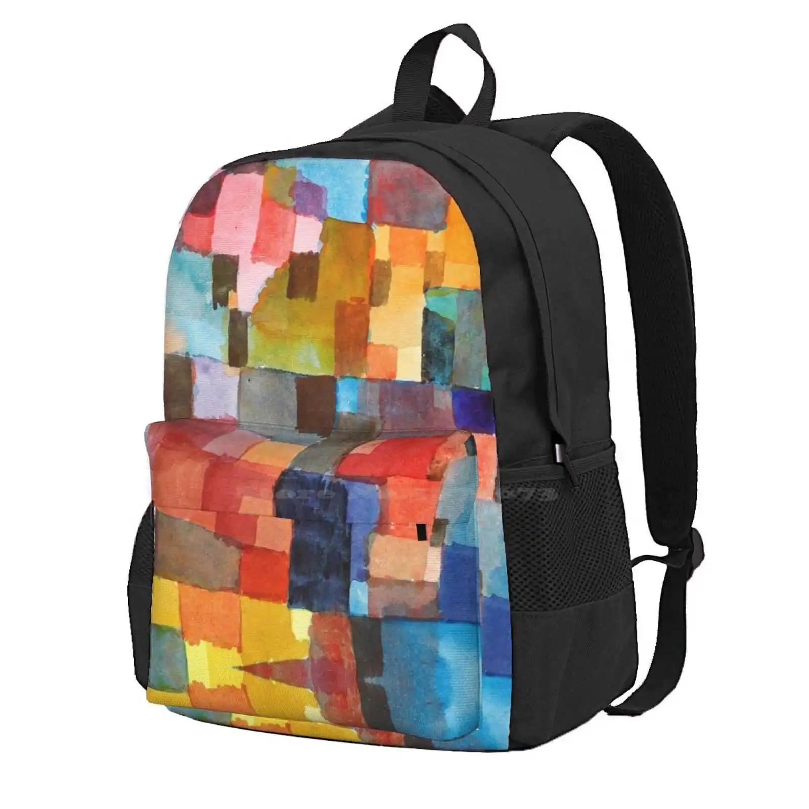 Raumarchitekturen, Paul Klee Hot Sale Schoolbag Backpack Fashion Bags Raumarchitekturen Paul Klee Work Of Art Masterpiece