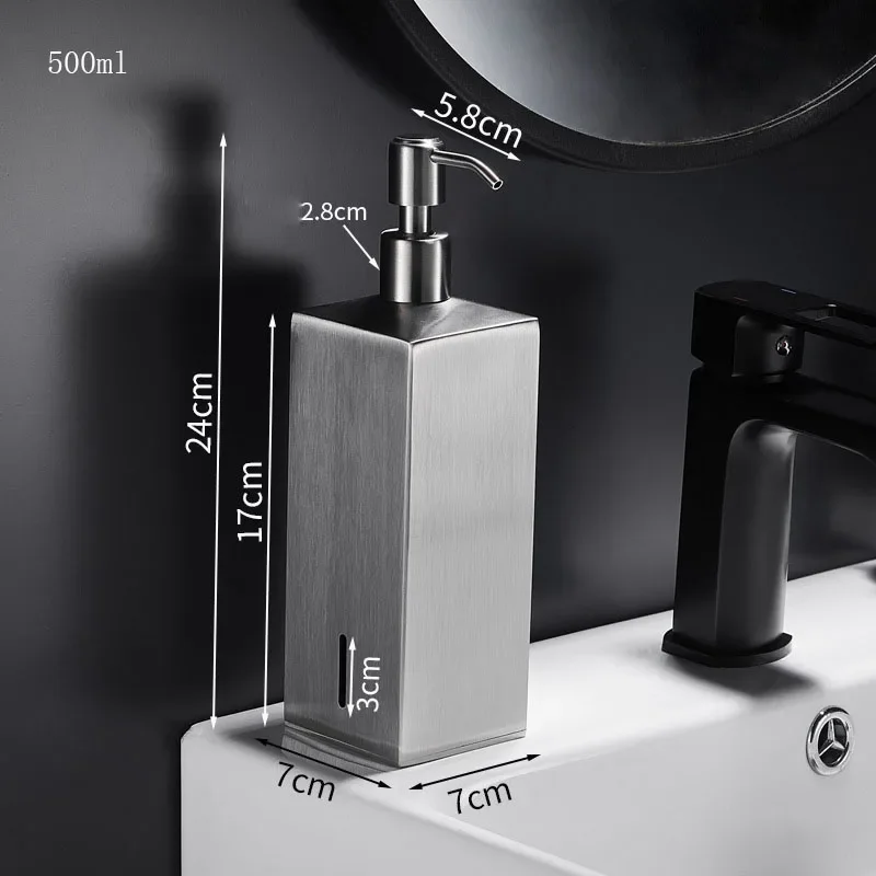 

Дозатор для жидкого мыла из нержавеющей стали 304, стальной матовый никель, кухонная раковина, контейнер для мыла, шампунь для ванной комнаты, коробка для душа, бутылка для моющего средства