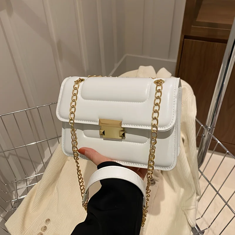 

Сумка через плечо с цепочкой, классическая мини-сумка через плечо, женская простая сумочка и квадратный кошелек