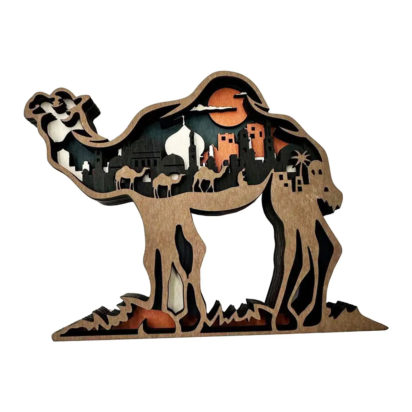 Camel Statue Decor Camel Figurine Retro Camel Sculpture Camel Ornament for Bookshelf Coffee Table Cabinets Shelf Home Bedroom