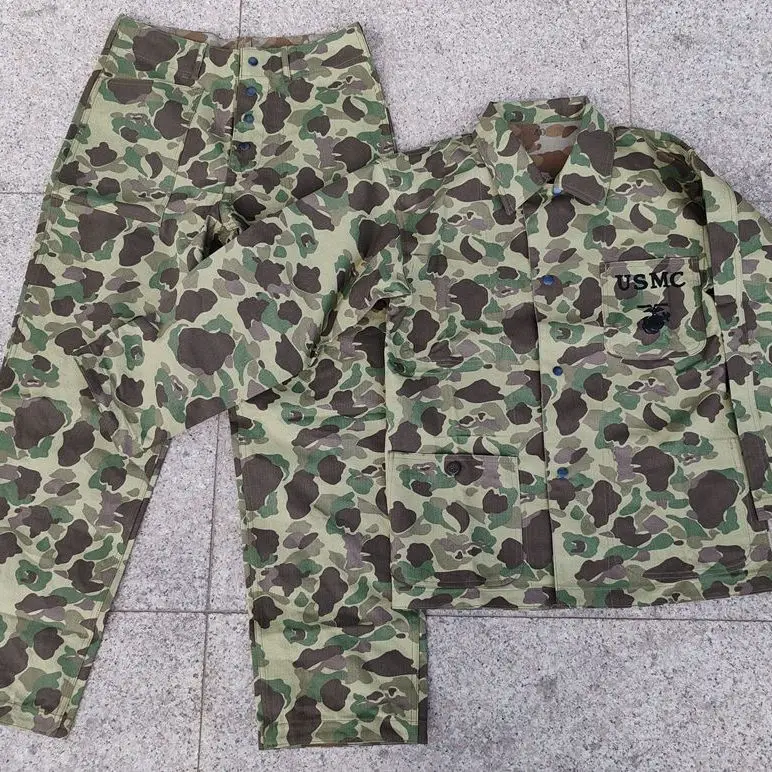 USMC American Pacific Camouflage P42 HBT Double-Sided Suit Jacket Pants Uniform Film And Television Props Collection