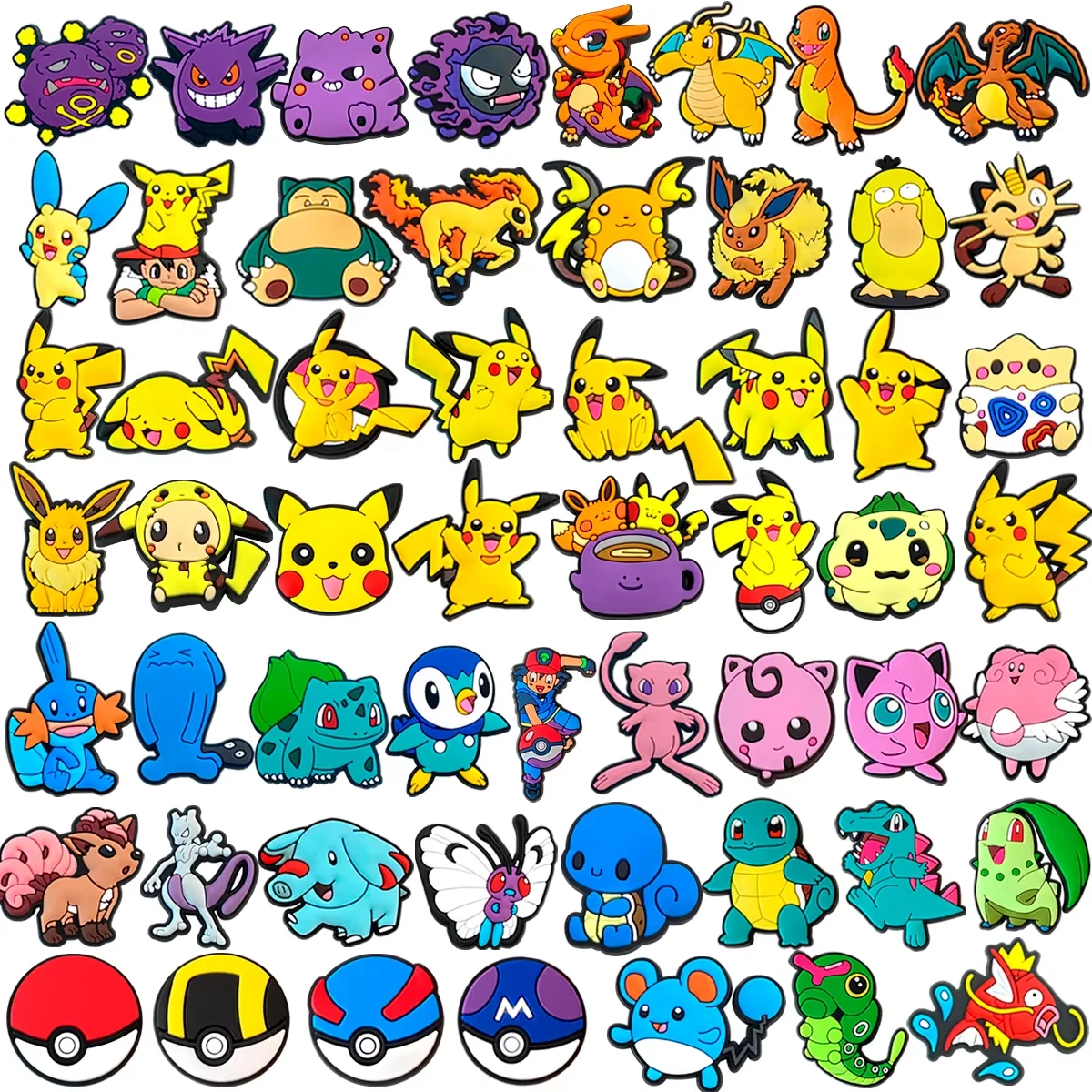 VC Decoration Buckle Pokemon Shoe Charms Posaur Sandals Accessories Male and Female Children Gifts