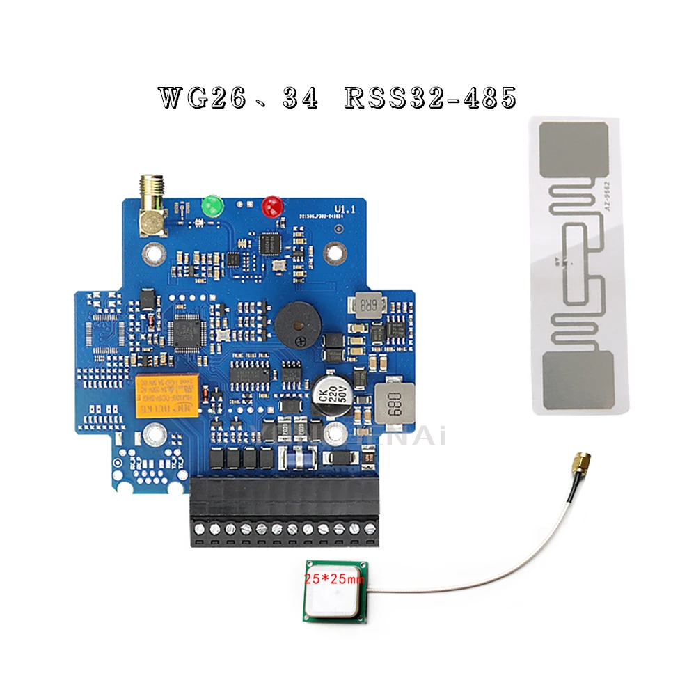 860-926mHz UHF RFID Reader Wg26/34 RS485 TCP/IP port module RFID UHF reader Win/Android SDK Relay for Access Control