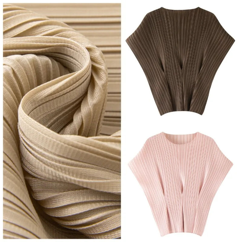 Miyake Pleated Original T-Shirt Plisse 2026 New Age-Reducing Slimming Shirt Women's Short Sleeve T-Shirt Loose Pleats Top Summer