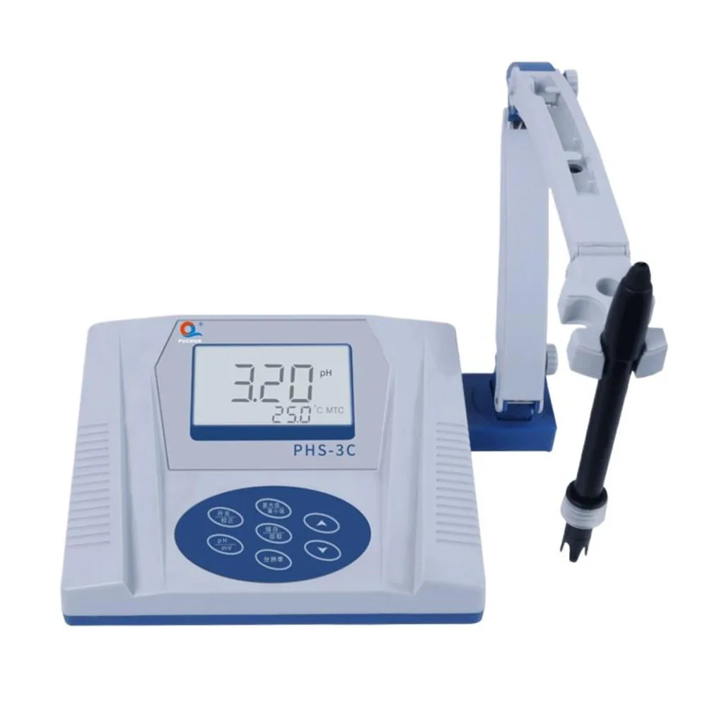 PHS-3C Digital Desktop Laboratory PH Meter mV Meter Acidity Meter E201-C Composite Electrode High Accuracy 14.00pH 1900mv