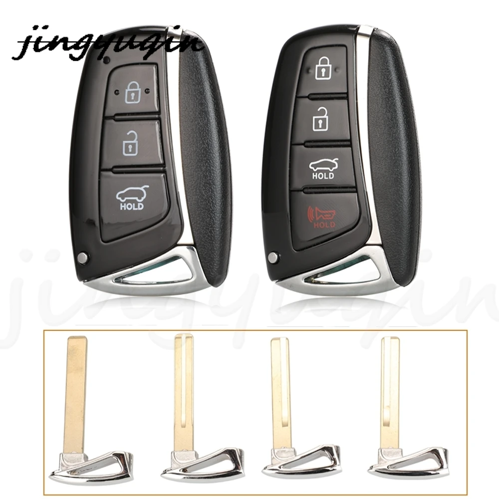 

jingyuqin 10pcs 3/4 Buttons Replacement Remote Car Key Shell Case Fob For Hyundai Genesis Santa Fe Equus Azera