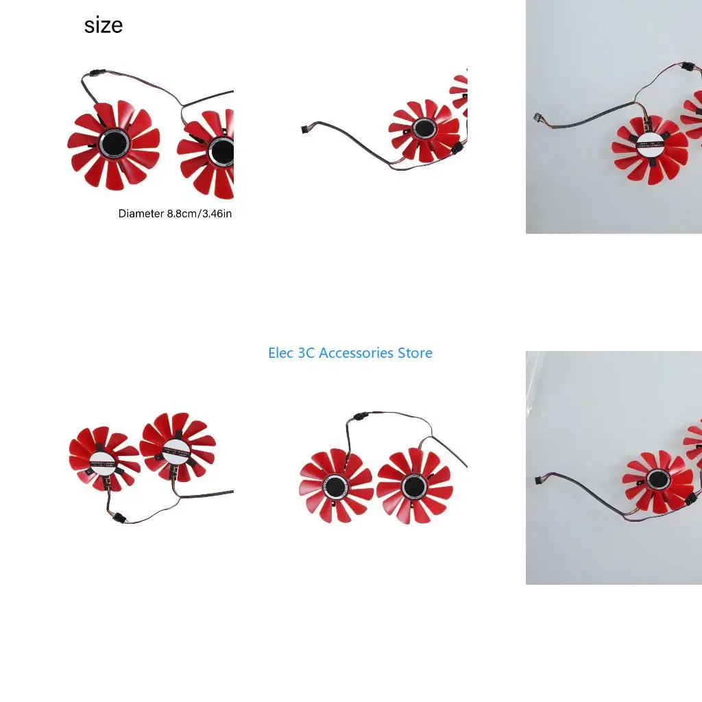 Y51A 1Set 120CFM Cooling Fan For Computers GPU Cards Long Life 4Pin PWM FAN Set 88mm