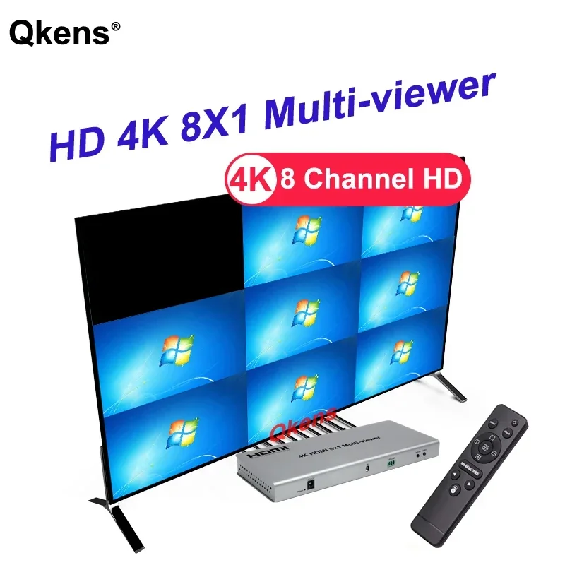 

4k 8x1 HDMI Multi-viewer 1080p 4x1 Quad Screen Multiviewer HDMI Splitter Seamless Switch 8 in 1 Out 8 Channel Video Multiplexer