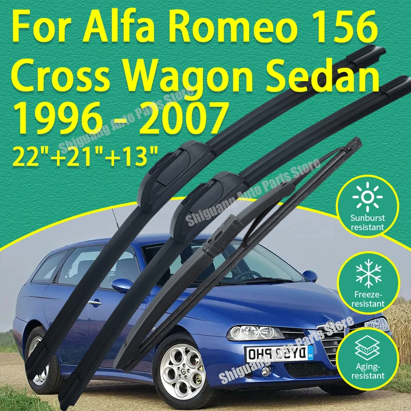 

Передние и задние силиконовые щетки стеклоочистителя для Alfa Romeo 156 SW Cross Wagon 1996-2007, аксессуары для лобового стекла
