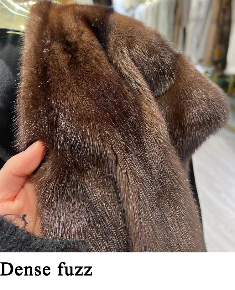 Luxury Mink Fur Vest For Women Imported Whole Piece Fur Dropped Shoulder Sleeveless  Jacket Women Vertical Bar V-neck Fourrure