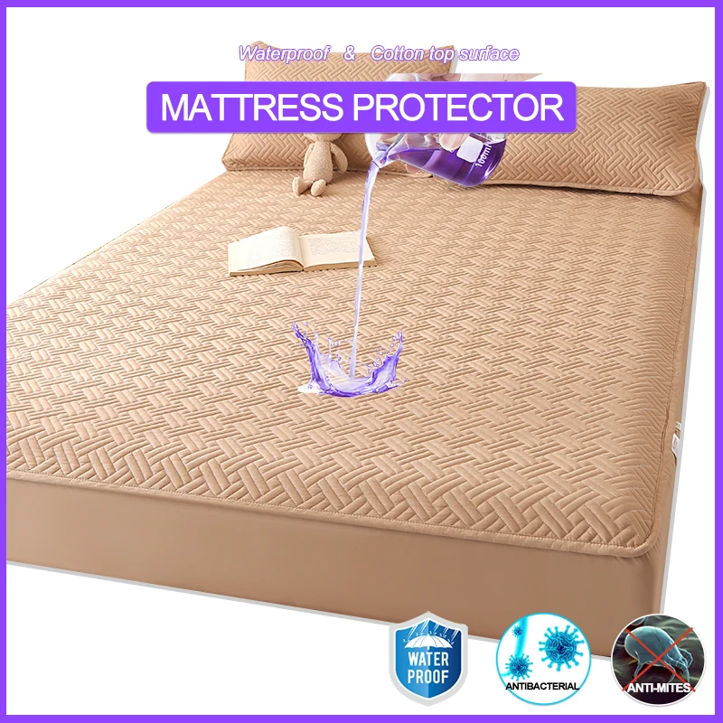 

Luxury Waterproof Mattress Protector - Antibacterial, Dust Mite Proof & Noiseless,Mattress Cover,Suitable for All Seasons