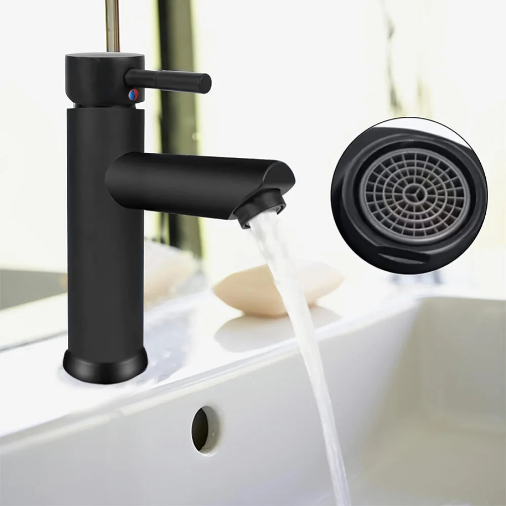 

304 stainless steel bathroom sink faucet - single pole matte black faucet