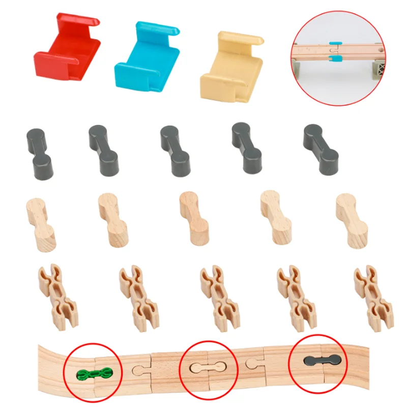 Wooden Track Connector Wood Railway Adapter Large Particle Block Converter Compatible with All Brand Wooden Tracks