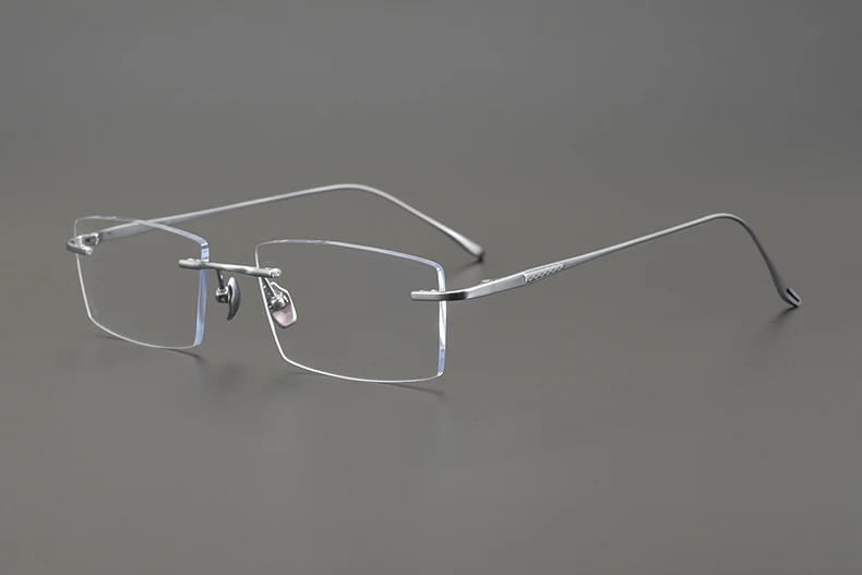 2026 Pure Titanium Ultra-Light Square Rimless Glasses Frame Men Women Fashion Business Rectangle Daily Eyeglasses Eyeware Gafas