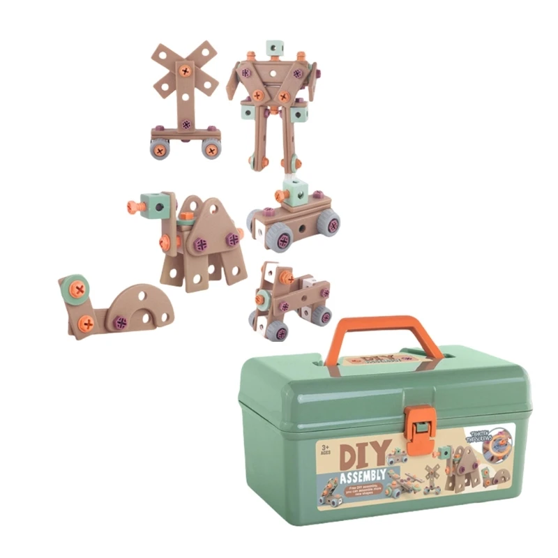 Childrens 144Pieces Tool Set with Tool Box and Electric Toy Drill for Age 4-6 P31B