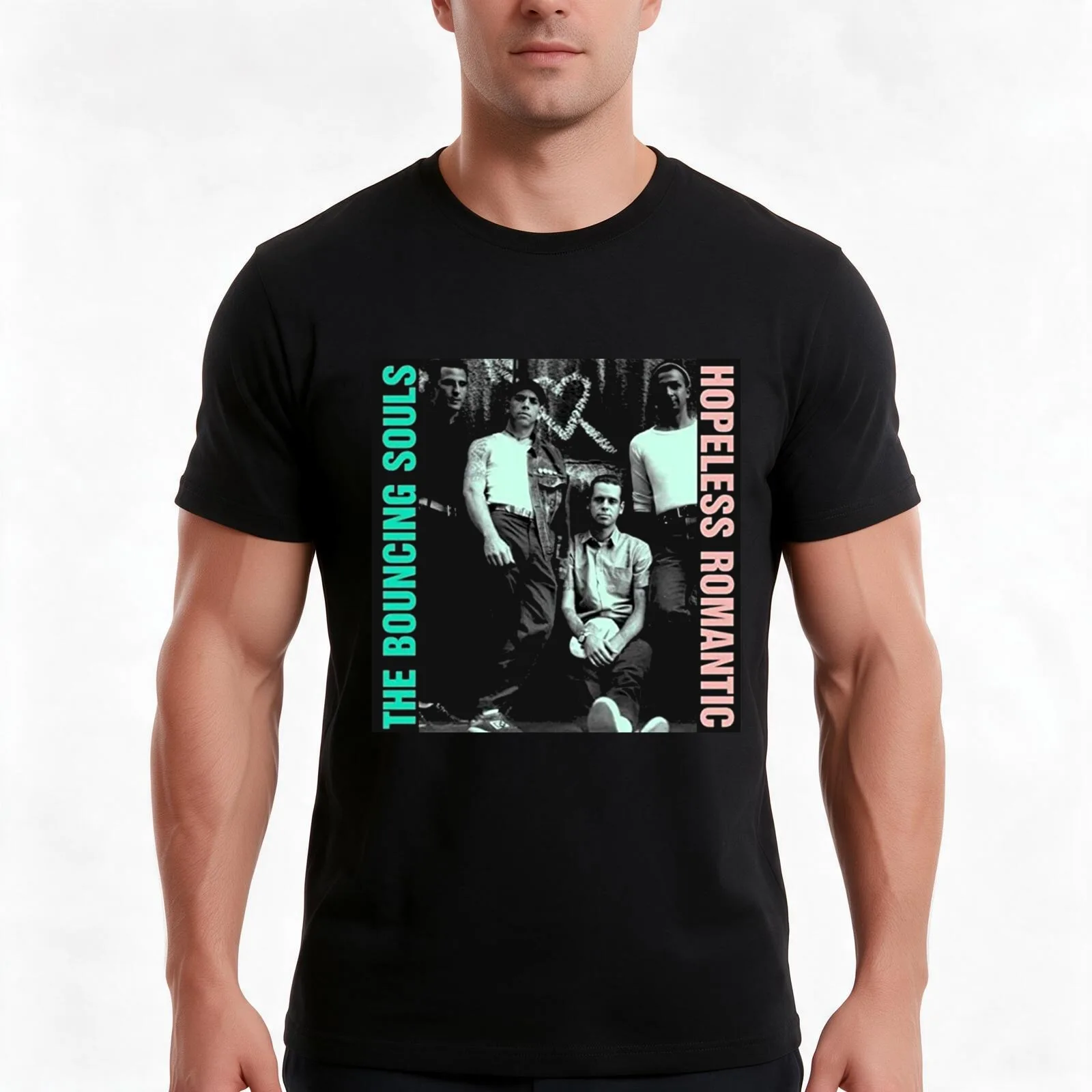 the bouncing souls T-Shirt, Summer Casual Cotton Tee, Oversized Streetwear Tops, Vintage Graphic Print, Loose Fit Short Sleeve