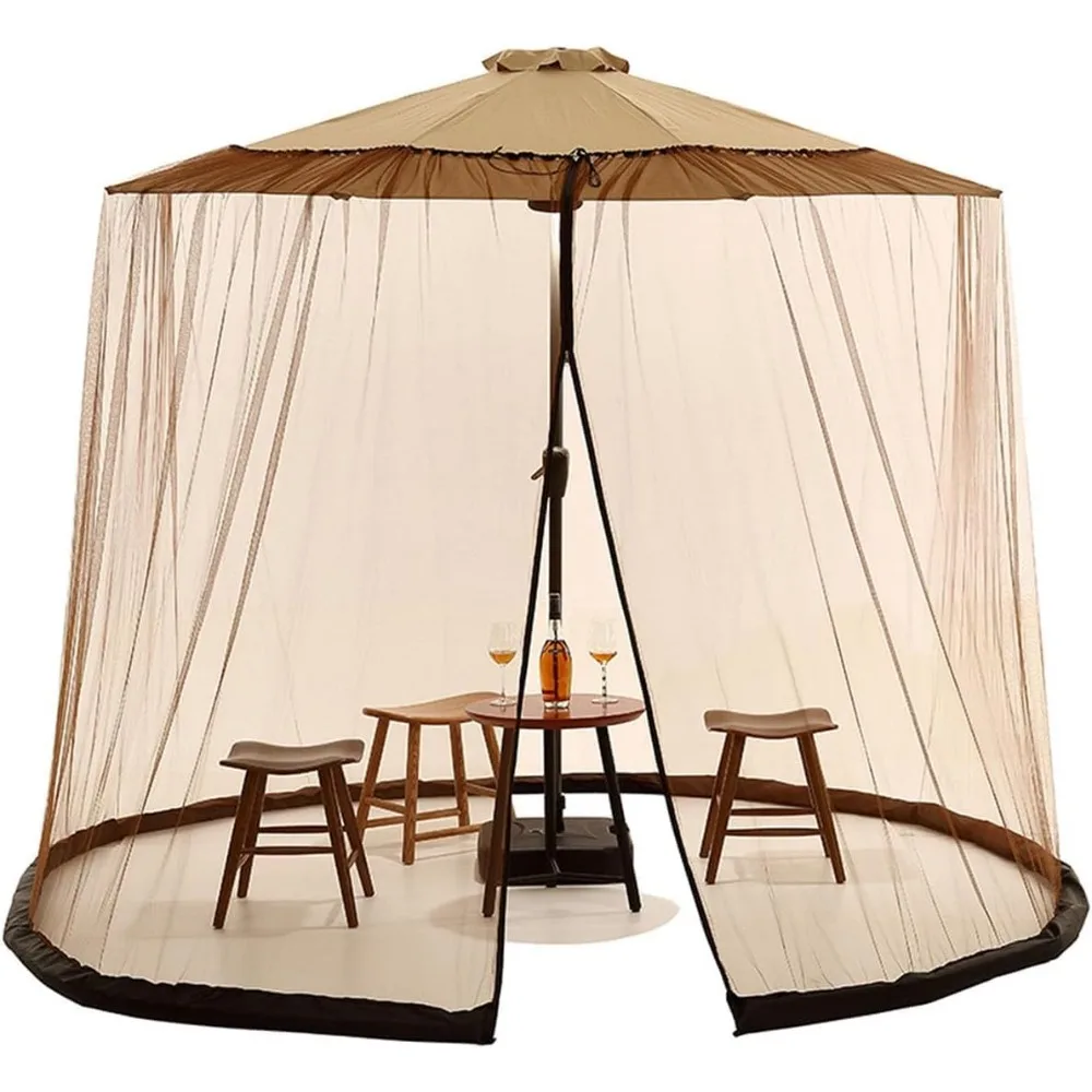 

Outdoor Sunshade Mosquito net,Adjustable Camping Mosquito Net Umbrella Cover Net,Protective Polyester Mesh Net,for Table Umbrell