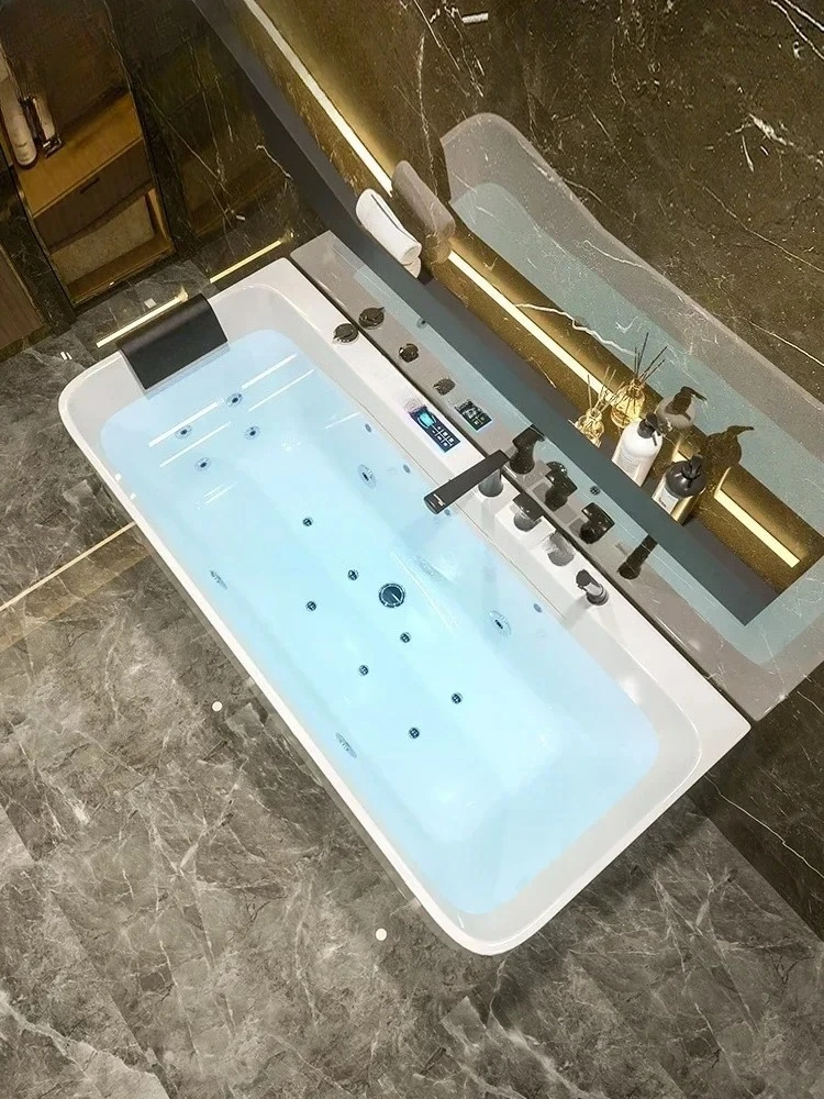B24 Acrylic Japanese-Style Smart Surfing Massage Constant Temperature Square Thin Edge Bathtub Basin