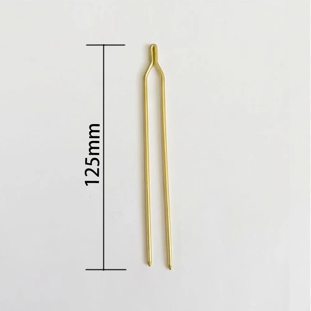 5pcs/lot 125x2mm Raw Brass Gold Color Hair Sticks Y shape Hair Pins Blank Base Setting For Women Jewelry Bulks Components