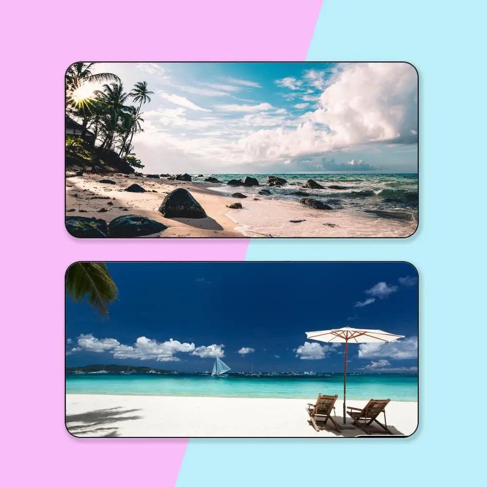 

Natural Ocean Beach Mouse Pad Rubber Computer Laptop Official Desk Game Mat