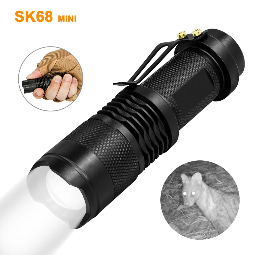 

TOPHUNT SK68 MINI 3W 850nm 940nm Infrared Illuminator IR Torch AA Battery Tactical LED Torch Waterproof Zoom Outdoor Flashlight