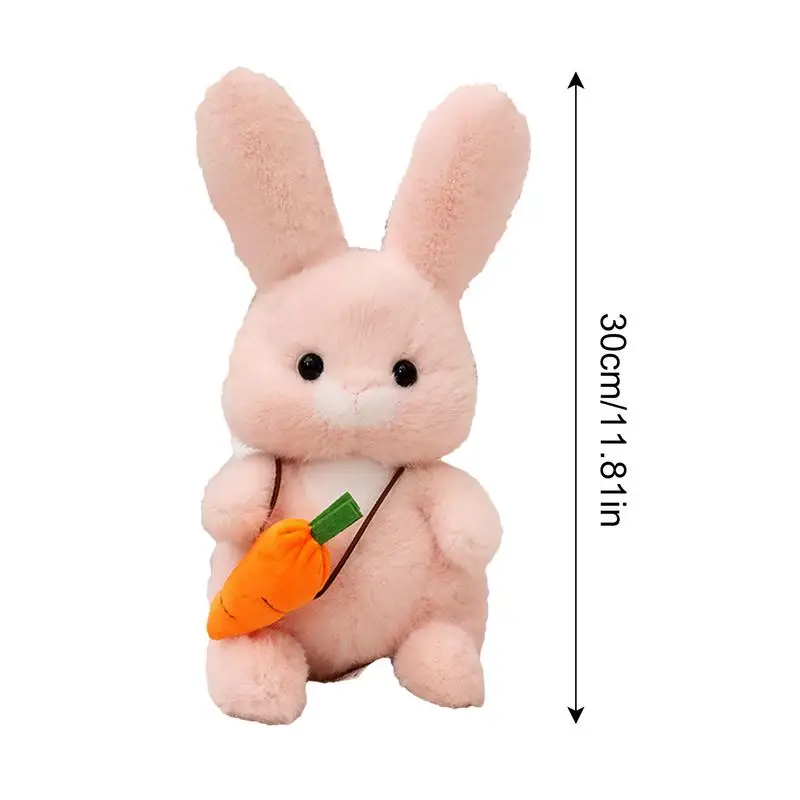 Easter Bunny Plush Toy Sitting Small Stuffed Animal Carrot Rabbits Plush Doll Plushies Pillow Cuddly Companion For Kids Adults