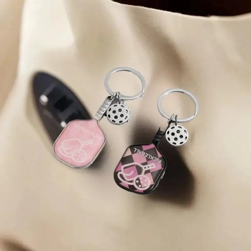 [E] 3D Metal Sporty Pickleball Keychain For Women Key Ring Pickleball Racket Keychain Key Holder Keychain Bag Pendant