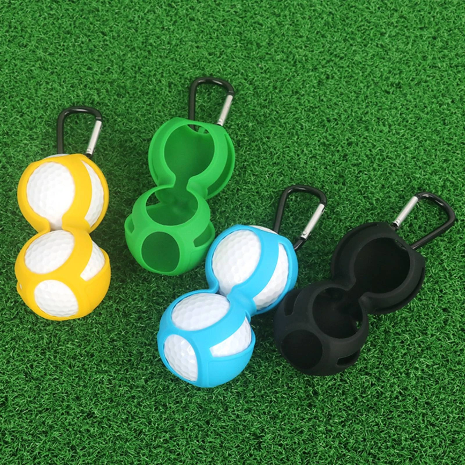 Silicone Golf Ball Holder Flexible Double Golf Ball Holder Sports Accessory Easy to Clean Quick Reach for Golfers - view 3