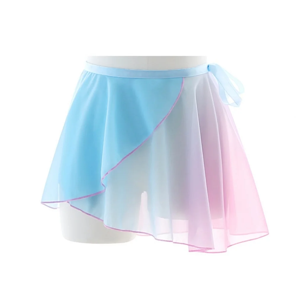 USHINE Gradient Chiffon Ballet Wrap Skirt Women Dance Skirt Adjustable Tie Waist Ballerina Practice Dance Costume