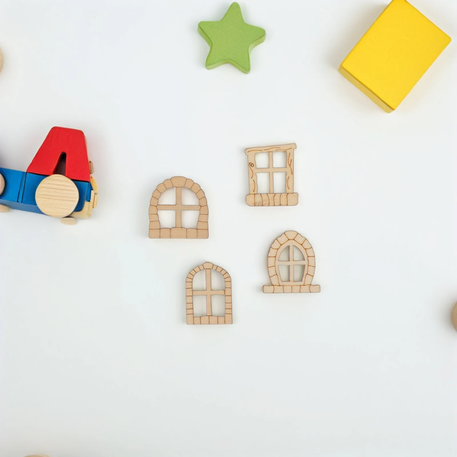 

60pcs Mini Fairy Door Unfinished Wooden Diy Craft For Garden Decor Dollhouse Accessories Fairy Tree Door Outdoor Miniature Home