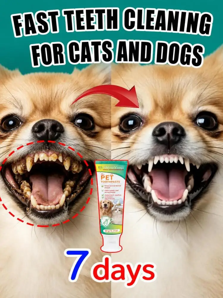 Cat Dog Universal Pet Cleansing Toothpaste Cream, Gentle Dental Care Paste, Loosen Surface Food Debris on Teeth, Freshen Mouth Smell, Practical Pet Grooming Supply