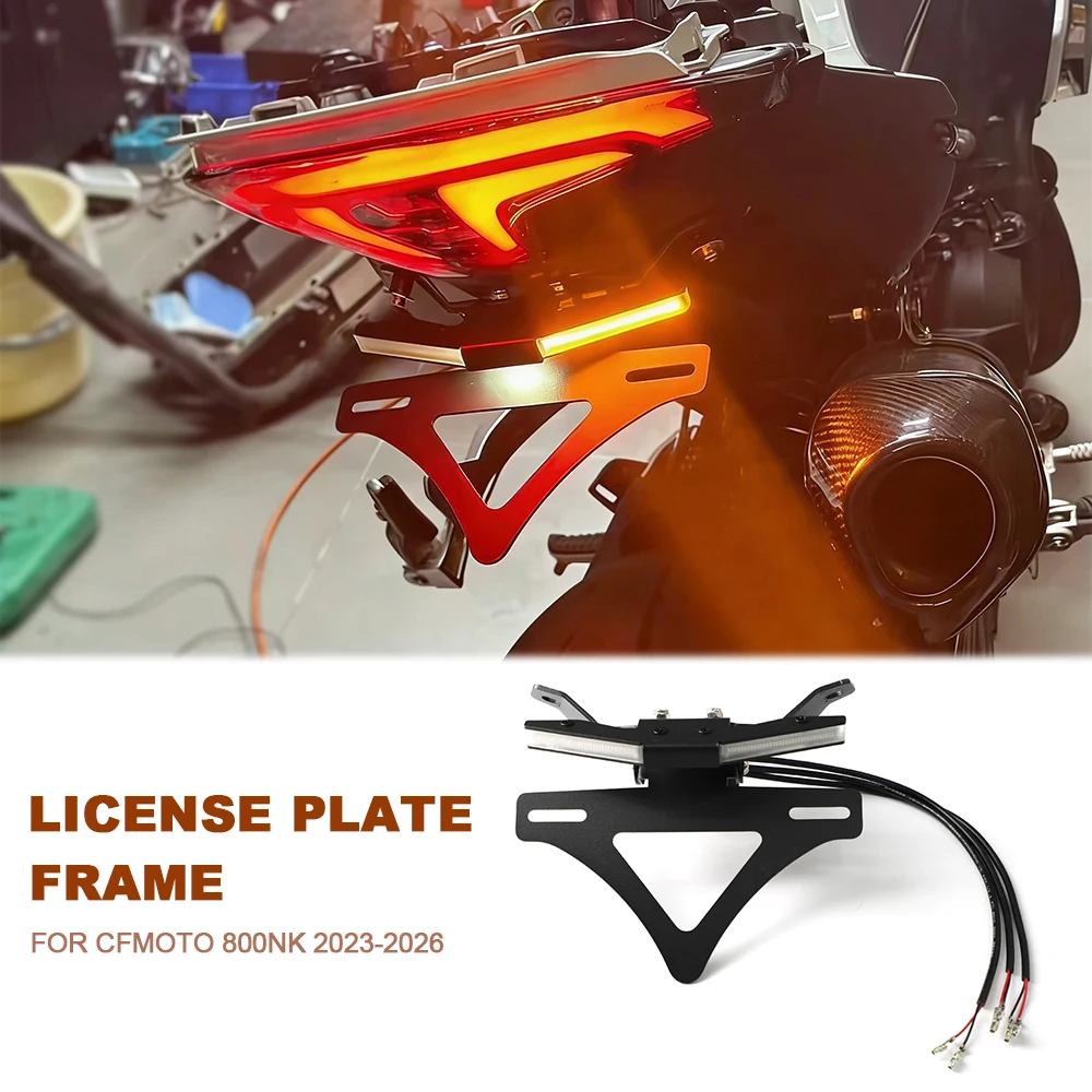 

FOR CFMOTO CF800NK 800NK 800 NK Motorcycle Rear Short Tail License Plate Holder Bracket Kit with Turn Signal Light Tailstock