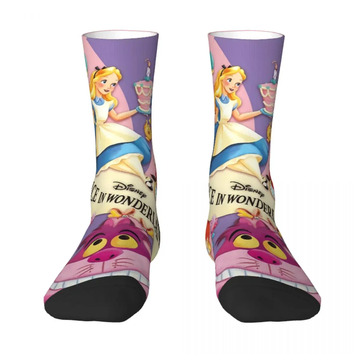 Alice In Wonderland Cheshire Cat Alice Stockings Design Funny Socks Autumn Anti Bacterial Socks Men Running Sports Quality Socks - Image 2