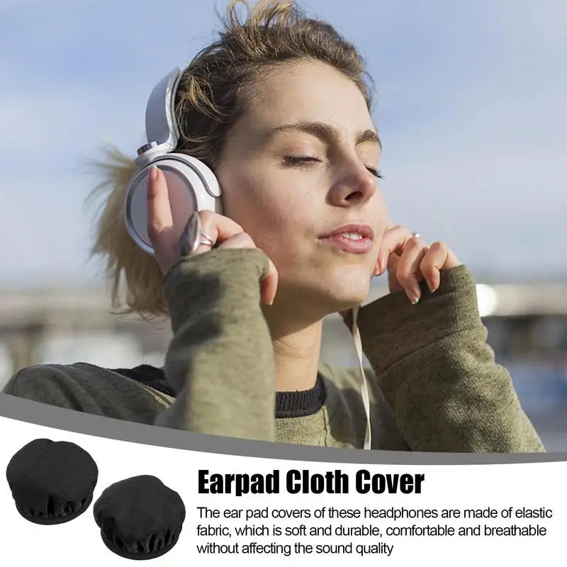 Earpads Sweater Cover Headset Earpad Cloth Cover Easy To Replace Stretchable Reusable Comfortable Headphone Pads Replacement