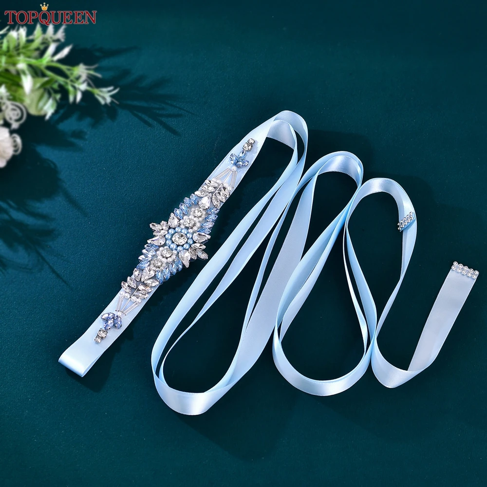 TOPQUEEN New Wedding Belt, Rhinestone Belt, Stage Performance Dress Accessories, Bridesmaid Belt Australian Wedding Season S297