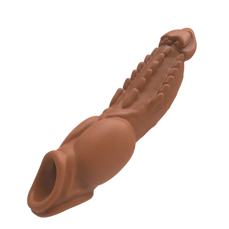 Reusable Penis Extender Cock Rings Delay Ejaculation Penis Dick Sleeve Silicone Glans Cover Enlargement Sex Toy For Men Dragon