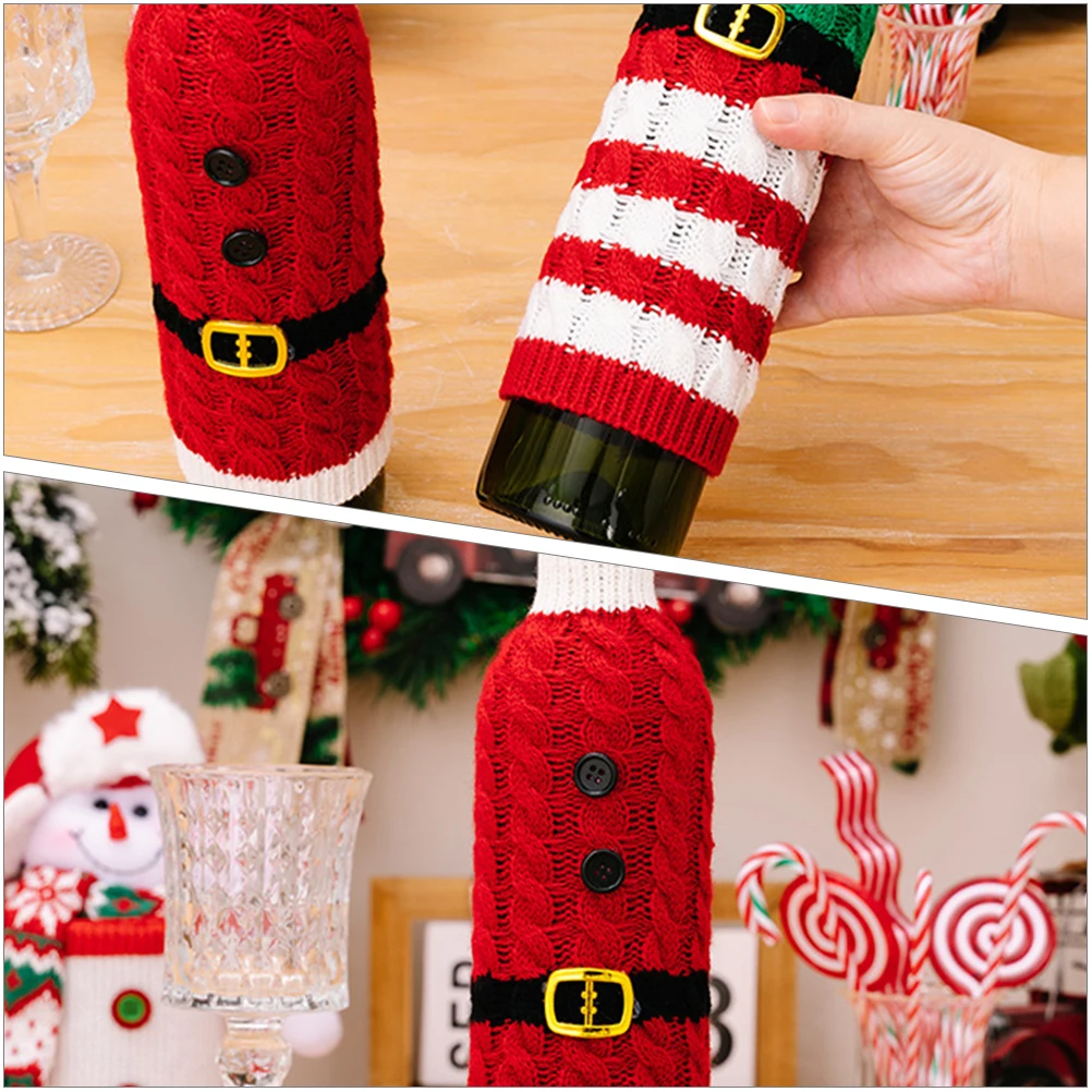 

2Pcs Xmas Bottle Covers Delicate Wine Accessory Soft Material Great for Parties and Festive Occasions Wine Accessory