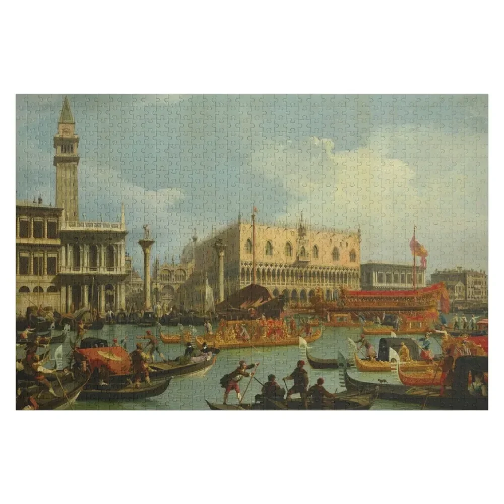 Powrót Bucentauru na molo nad Palazzo Ducale - układanka Canaletto dla dorosłych drewniane niestandardowe puzzle dla dzieci