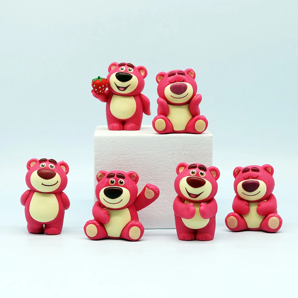 6pcs/set Cartoon Disney Toy Story Lotso Action Figure Model Toys Collection Decoration For Girlfriend Xmas Desktop Ornament Gift