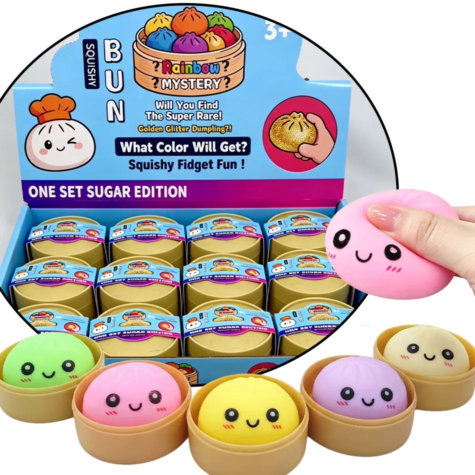 Jouets anti-stress de haute qualité à rebond lent, doux, en forme de Baozi et de Dumplings mystérieux, accessoires de bureau pour la maison et le bureau, cadeau de fête