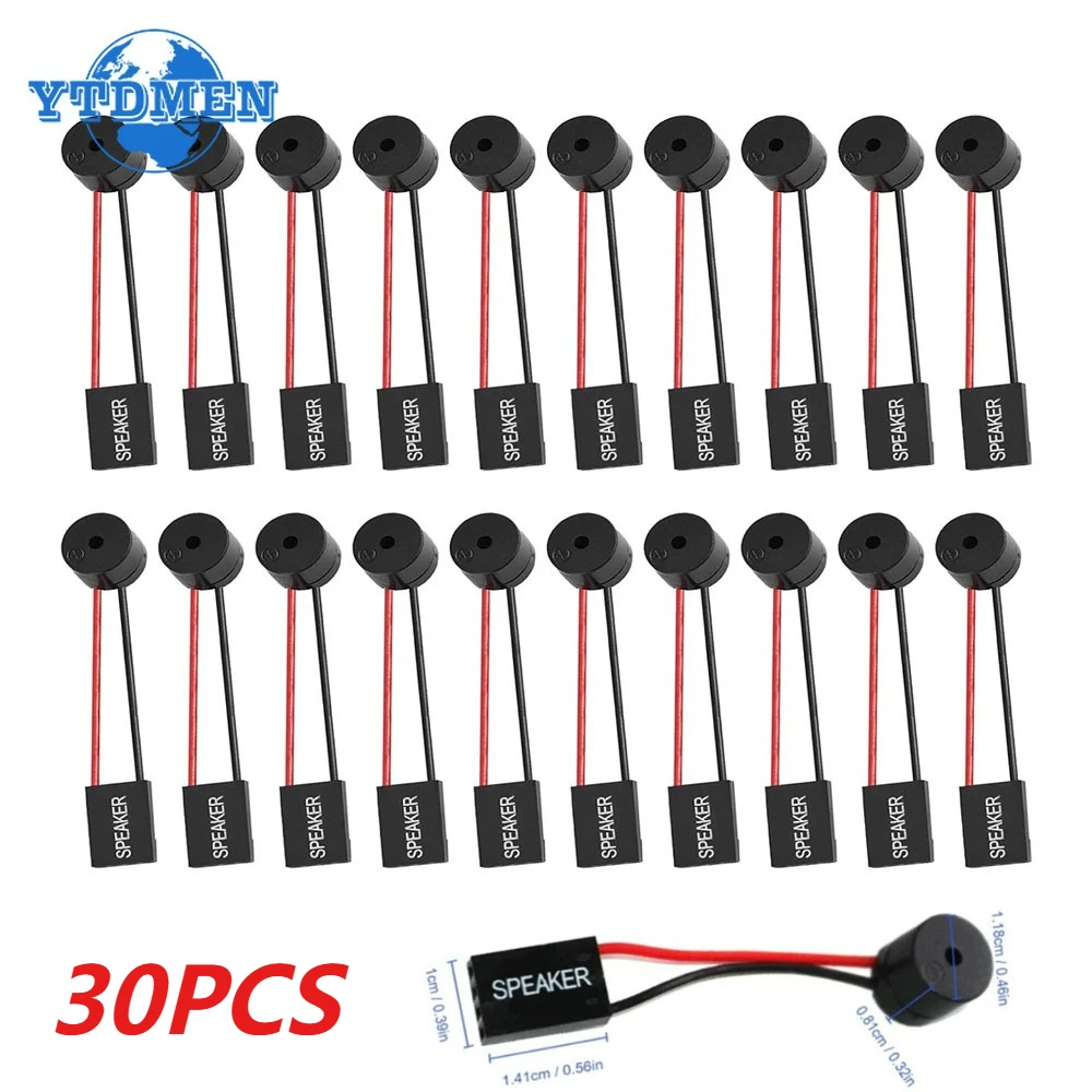 30pcs Mini Plug Speaker PC Motherboard Internal Piezo Speaker BIOS Alarm Buzzer Kit for Arduino Computer Case DIY