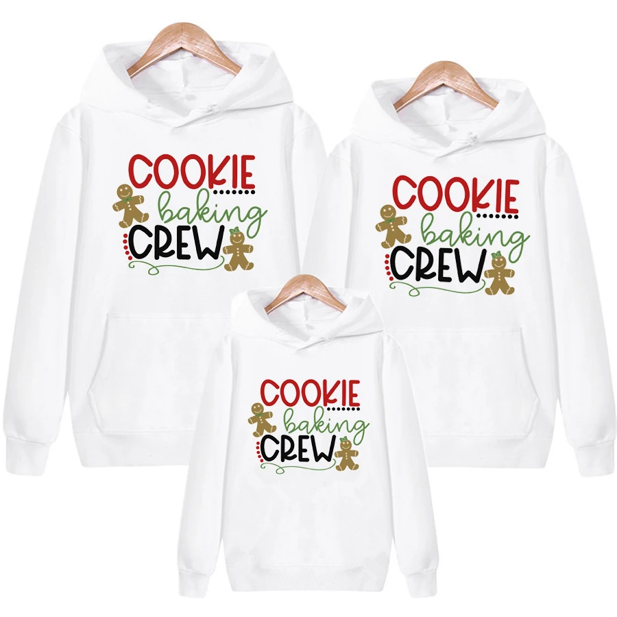 

Funny Cookie Baking Crew Christmas Family Mathing Jacket Graphic Hoodies Men Women Children's New Year Sweatshirts Xmas Outfits