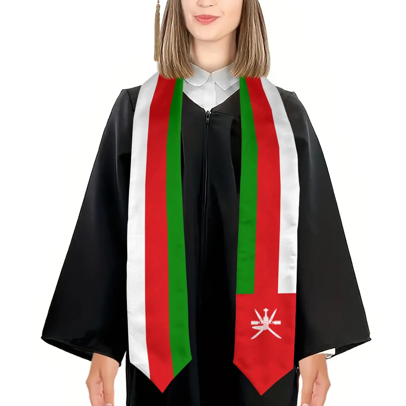 2025 Oman Flag Graduation Stole Shawl Sash Honor For Study Aboard International Students