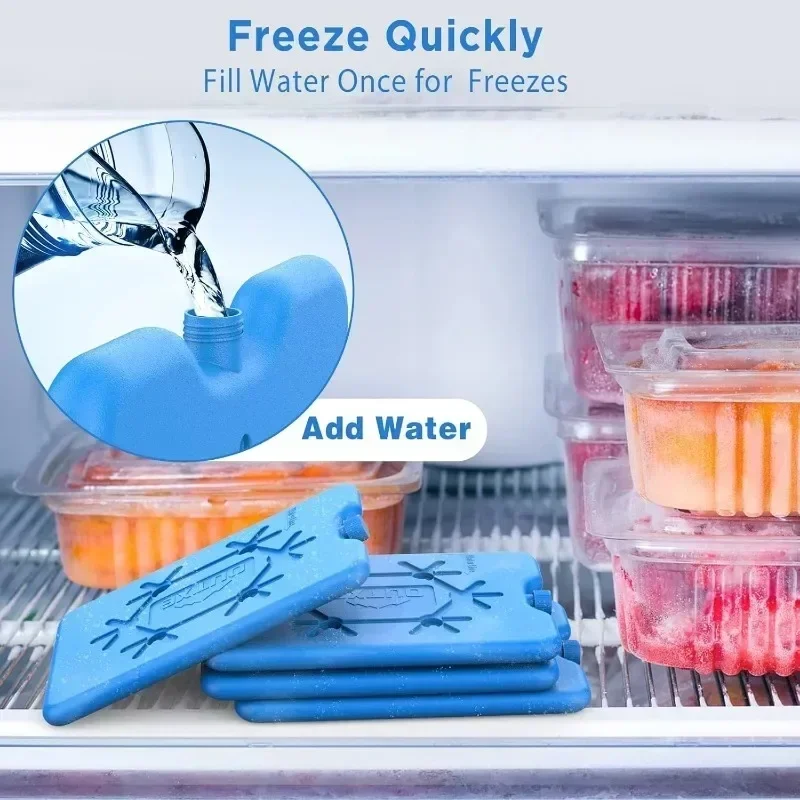 Ice Pack Bag Slim & Long-Lasting Freezer Packs Keep Food Fresh Portable Water Injection Box Reusable Cooler Bag for Outdoor Home