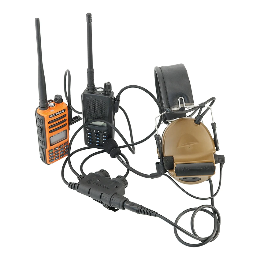 Imagem -06 - Adaptador Militar Tático ts Tac-sky Dual v2 U94 Ptt Compatível com Peltor Msa Earmor Fcs Amp Fone de Ouvido Tático Comtac