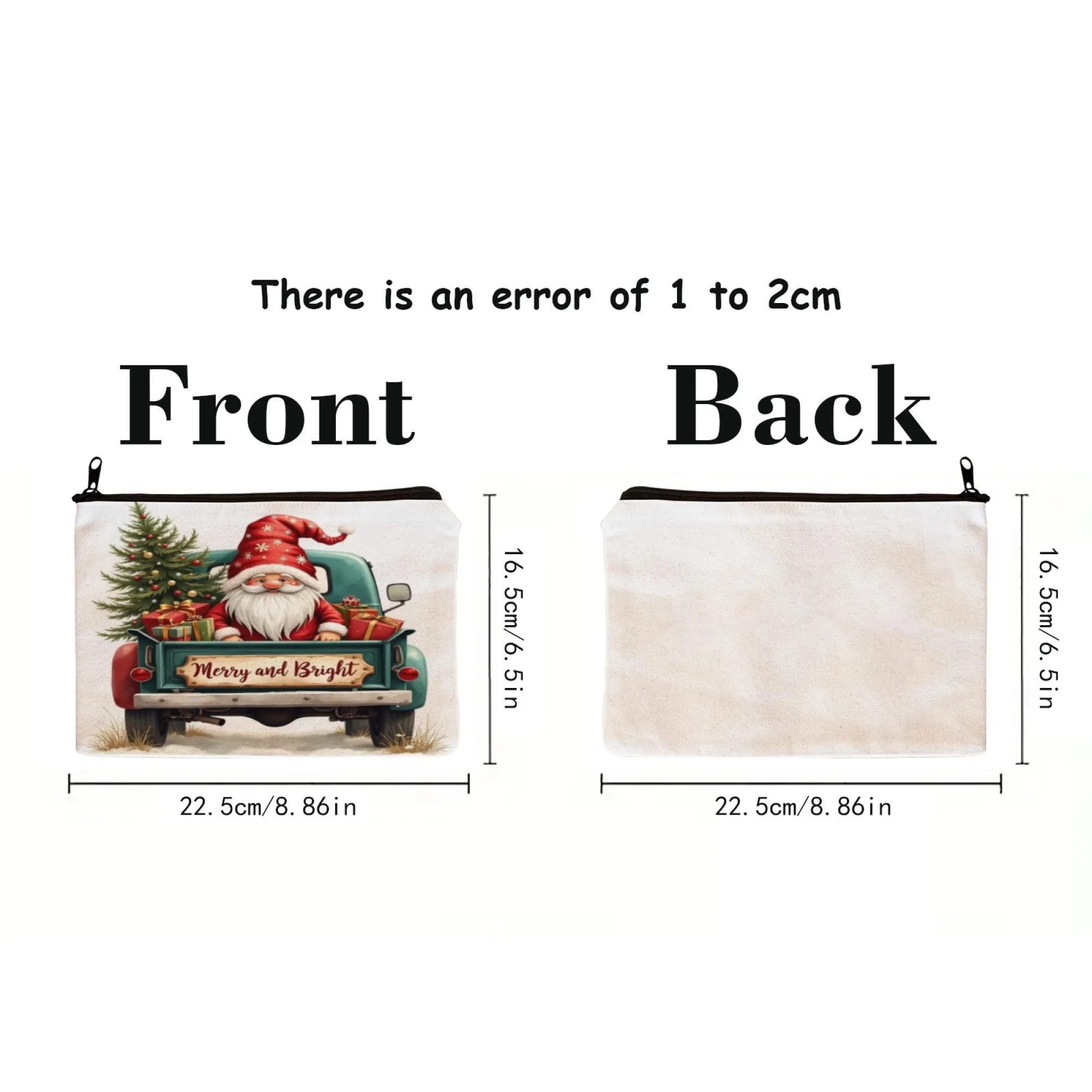 Merry Christmas Travel Cosmetic Bag Portable Makeup Storage Bag Women Large Capacity Zipper Make Up Organizer Storage Clutch