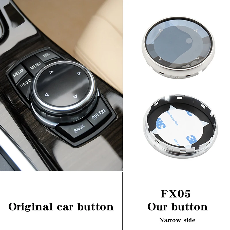 Suitable for BMW Crystal Multimedia Knob X1X2 X3 X5 New 1 Series 3 5 7 Series Retrofit multimedia Button decoration stickers