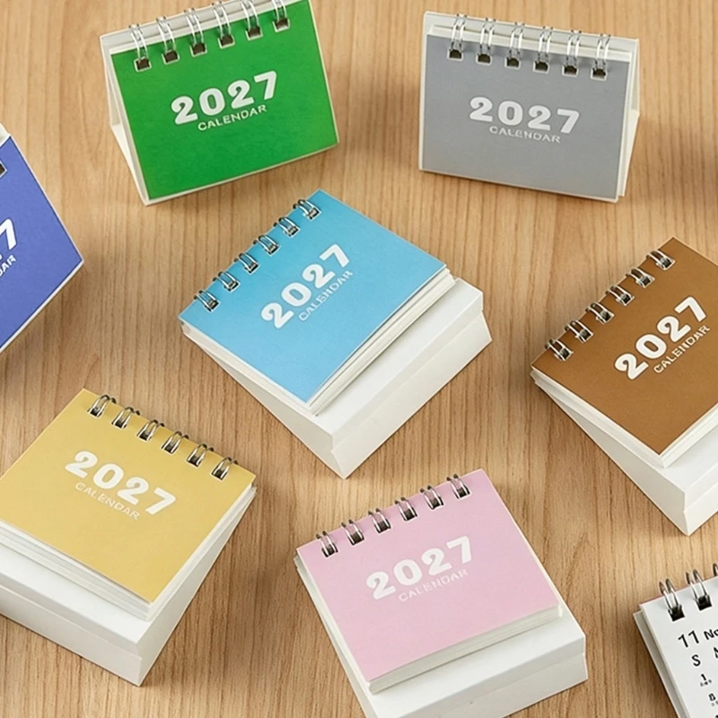 Y4UE Wirebound 2027 Desk Calendar with Spirals for Daily Plans on Office Desks